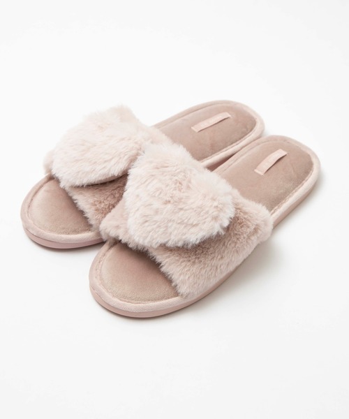 WEGO（ウィゴー）の「WEGO/ハートファールームシューズ（ルームシューズ/スリッパ・レディース・ベージュ/ピンク・FREE）」の2枚目の写真