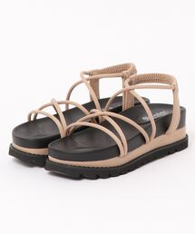 【厚底】クロスラインコードストラップサンダル　2099【スポサン】
