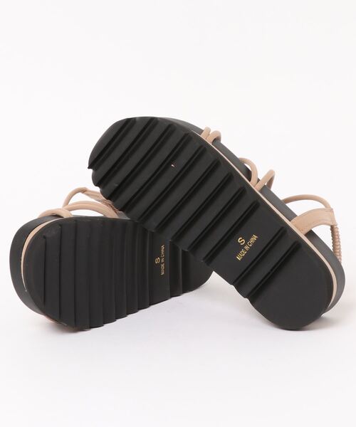 SUNNY ROOM（サニールーム）の「【厚底】クロスラインコードストラップサンダル　2099【スポサン】（サンダル・レディース・ブラック/ベージュ・M/L/LL/S）」の4枚目の写真