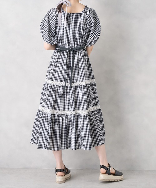 OLIVE des OLIVE（オリーブデオリーブ）の「ティアードワンピース（ワンピース・レディース・ライトグレー/ブラック×ホワイト/ホワイト系その他/ピンク系その他・FREE）」の19枚目の写真