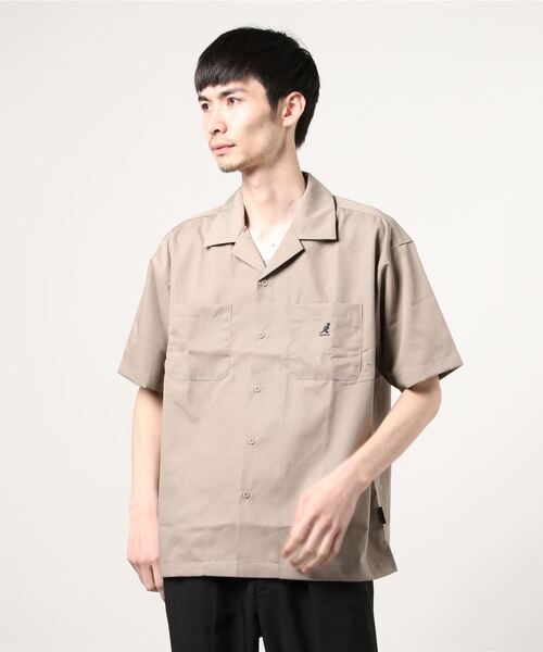 KANGOL（カンゴール）の「KANGOL カンゴール ワイドな身幅でゆったり着れる オープンカラーシャツ（シャツ/ブラウス・メンズ・ライトグレー/ブラック/グリーン・L/XL/M）」の19枚目の写真