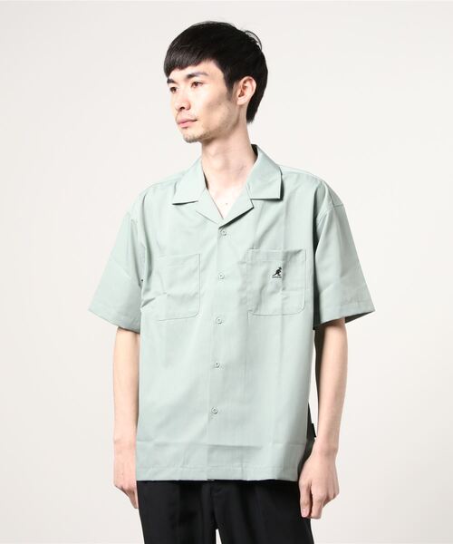 KANGOL（カンゴール）の「KANGOL カンゴール ワイドな身幅でゆったり着れる オープンカラーシャツ（シャツ/ブラウス・メンズ・ライトグレー/ブラック/グリーン・L/XL/M）」の18枚目の写真