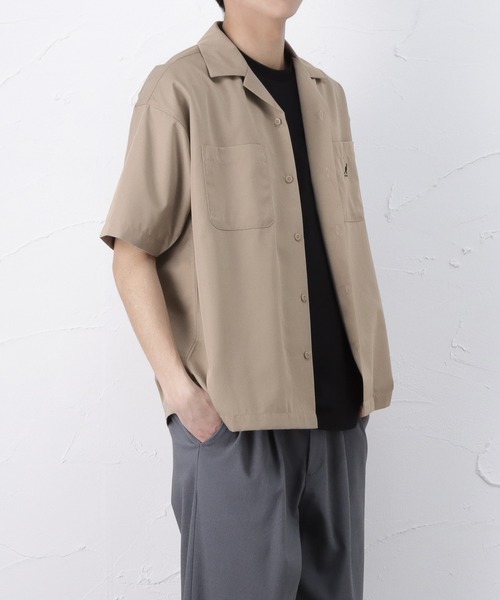 KANGOL（カンゴール）の「KANGOL カンゴール ワイドな身幅でゆったり着れる オープンカラーシャツ（シャツ/ブラウス・メンズ・ライトグレー/ブラック/グリーン・L/XL/M）」の7枚目の写真