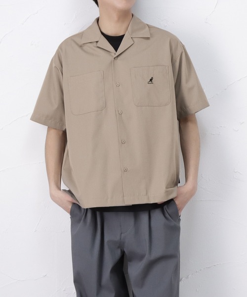 KANGOL（カンゴール）の「KANGOL カンゴール ワイドな身幅でゆったり着れる オープンカラーシャツ（シャツ/ブラウス・メンズ・ライトグレー/ブラック/グリーン・L/XL/M）」の8枚目の写真