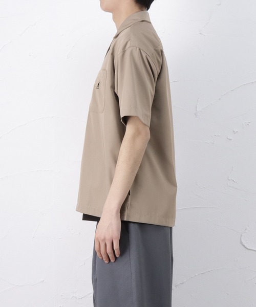 KANGOL（カンゴール）の「KANGOL カンゴール ワイドな身幅でゆったり着れる オープンカラーシャツ（シャツ/ブラウス・メンズ・ライトグレー/ブラック/グリーン・L/XL/M）」の9枚目の写真