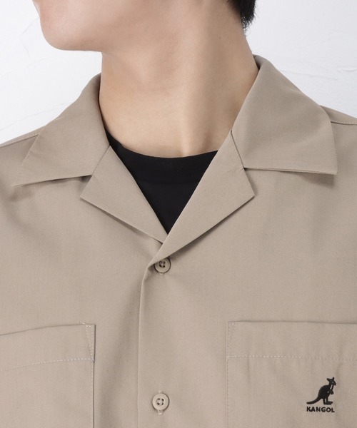 KANGOL（カンゴール）の「KANGOL カンゴール ワイドな身幅でゆったり着れる オープンカラーシャツ（シャツ/ブラウス・メンズ・ライトグレー/ブラック/グリーン・L/XL/M）」の12枚目の写真
