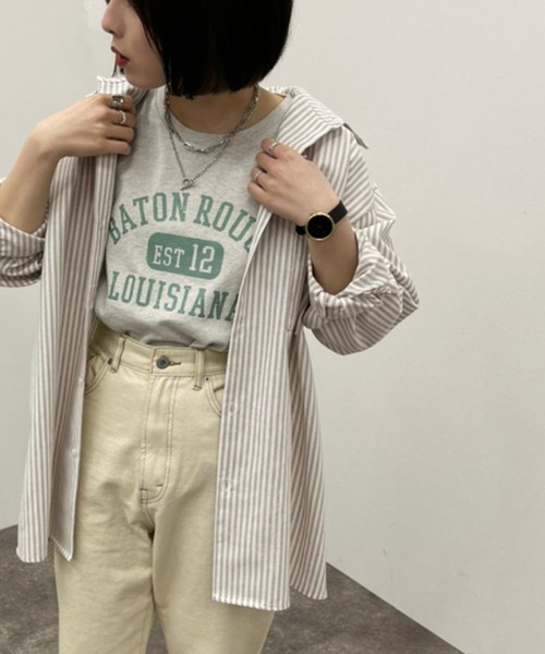 apres jour mignon(アプレジュールミニョン)の「アソートストライプシャツ 【ZOZOTOWN限定アイテム】(シャツ/ブラウス・レディース・ベージュ/アイボリー/ライトベージュ・X-LARGE/フリー)」の3枚目の写真