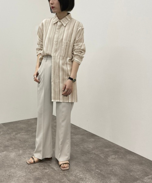 apres jour mignon(アプレジュールミニョン)の「アソートストライプシャツ 【ZOZOTOWN限定アイテム】(シャツ/ブラウス・レディース・ベージュ/アイボリー/ライトベージュ・X-LARGE/フリー)」の5枚目の写真