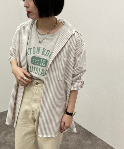 apres jour mignon(アプレジュールミニョン)の「アソートストライプシャツ 【ZOZOTOWN限定アイテム】(シャツ/ブラウス・レディース・ベージュ/アイボリー/ライトベージュ・X-LARGE/フリー)」の12枚目の写真