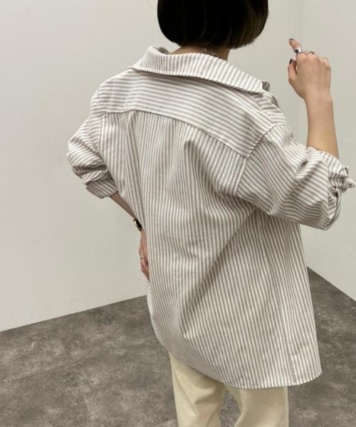 apres jour mignon(アプレジュールミニョン)の「アソートストライプシャツ 【ZOZOTOWN限定アイテム】(シャツ/ブラウス・レディース・ベージュ/アイボリー/ライトベージュ・X-LARGE/フリー)」の14枚目の写真