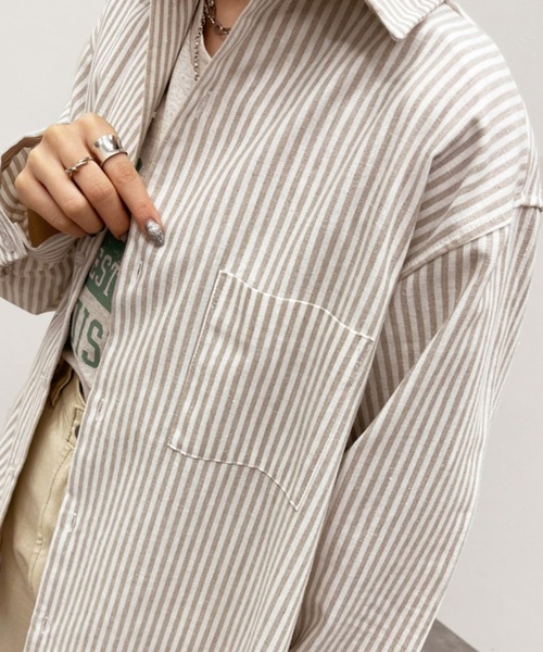 apres jour mignon(アプレジュールミニョン)の「アソートストライプシャツ 【ZOZOTOWN限定アイテム】(シャツ/ブラウス・レディース・ベージュ/アイボリー/ライトベージュ・X-LARGE/フリー)」の20枚目の写真