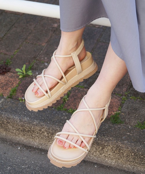 179/WG（イチナナキュウダブルジー）の「クロスコードサンダル（サンダル・レディース・ベージュ/グリーン/ブラック・LARGE/MEDIUM）」の5枚目の写真