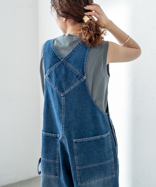 mystic（ミスティック）の「ワークデニムサロペット（サロペット/オーバーオール・レディース・オフホワイト/ブルー・FREE）」の16枚目の写真