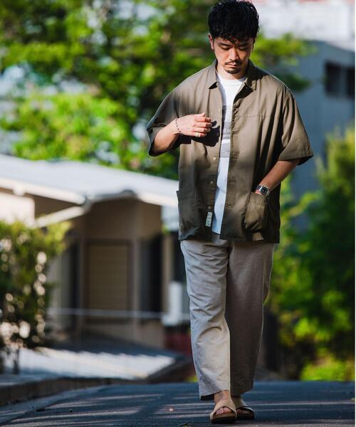 green label relaxing（グリーンレーベルリラクシング）の「OLT ★ [ GLR/ lab ] ブッチャー 半袖 シャツ（シャツ/ブラウス・メンズ・モカ/ライム/オレンジ系その他・MEDIUM/LARGE/X-LARGE/SMALL）」の4枚目の写真