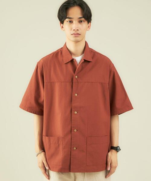 green label relaxing（グリーンレーベルリラクシング）の「OLT ★ [ GLR/ lab ] ブッチャー 半袖 シャツ（シャツ/ブラウス・メンズ・モカ/ライム/オレンジ系その他・MEDIUM/LARGE/X-LARGE/SMALL）」の5枚目の写真