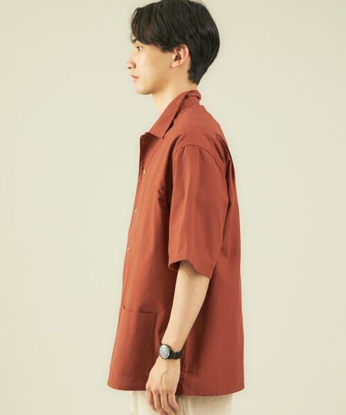 green label relaxing（グリーンレーベルリラクシング）の「OLT ★ [ GLR/ lab ] ブッチャー 半袖 シャツ（シャツ/ブラウス・メンズ・モカ/ライム/オレンジ系その他・MEDIUM/LARGE/X-LARGE/SMALL）」の6枚目の写真