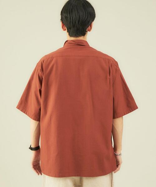 green label relaxing（グリーンレーベルリラクシング）の「OLT ★ [ GLR/ lab ] ブッチャー 半袖 シャツ（シャツ/ブラウス・メンズ・モカ/ライム/オレンジ系その他・MEDIUM/LARGE/X-LARGE/SMALL）」の7枚目の写真