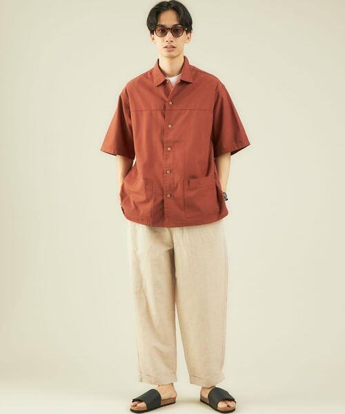 green label relaxing（グリーンレーベルリラクシング）の「OLT ★ [ GLR/ lab ] ブッチャー 半袖 シャツ（シャツ/ブラウス・メンズ・モカ/ライム/オレンジ系その他・MEDIUM/LARGE/X-LARGE/SMALL）」の8枚目の写真