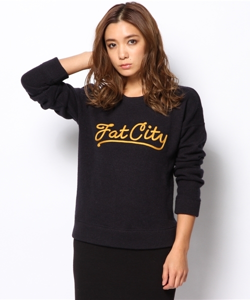 HYSTERIC GLAMOUR（ヒステリックグラマー）の「FAT CITY刺繍 SW（スウェット・レディース・ピンク/ブルー/ネイビー・FREE）」の2枚目の写真