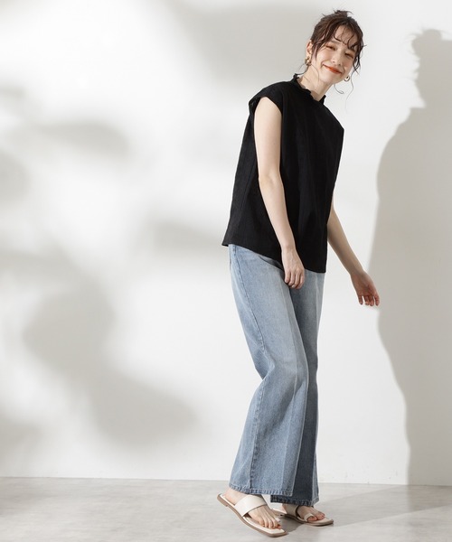 N.（N. Natural Beauty Basic）（エヌエヌナチュラルビューティーベーシック）の「◆コットンレースノースリーブブラウス（シャツ/ブラウス・レディース・ブラック/オフホワイト/オレンジ・MEDIUM）」の7枚目の写真