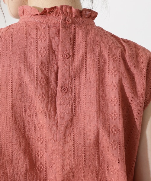 N.（N. Natural Beauty Basic）（エヌエヌナチュラルビューティーベーシック）の「◆コットンレースノースリーブブラウス（シャツ/ブラウス・レディース・ブラック/オフホワイト/オレンジ・MEDIUM）」の14枚目の写真