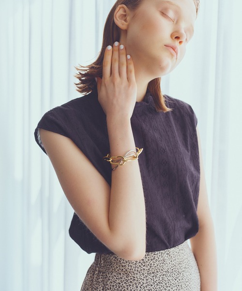 N.（N. Natural Beauty Basic）（エヌエヌナチュラルビューティーベーシック）の「◆コットンレースノースリーブブラウス（シャツ/ブラウス・レディース・ブラック/オフホワイト/オレンジ・MEDIUM）」の15枚目の写真