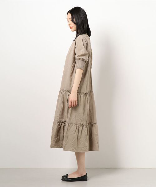 KOBE LETTUCE（コウベレタス）の「バックオープンティアードワンピース（ワンピース・レディース・ブラック/グリーン/グレイッシュベージュ/ホワイト系その他・FREE）」の6枚目の写真