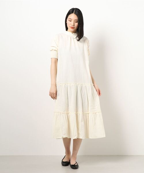 KOBE LETTUCE（コウベレタス）の「バックオープンティアードワンピース（ワンピース・レディース・ブラック/グリーン/グレイッシュベージュ/ホワイト系その他・FREE）」の13枚目の写真