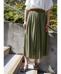 NICOLE white | ベルト付きギャザースカート(スカート)