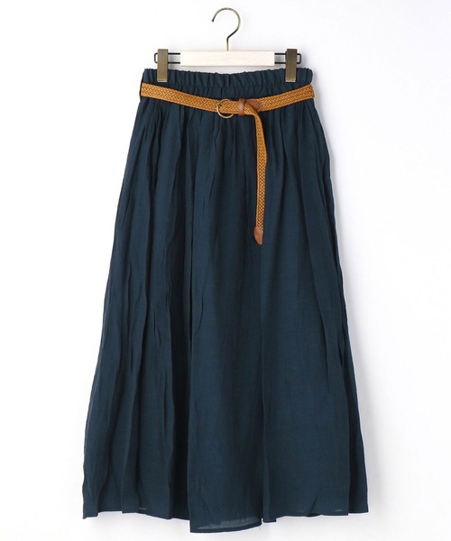 NICOLE white(ニコルホワイト)の「ベルト付きギャザースカート(スカート・レディース・ネイビー/カーキ/オレンジ・FREE)」の16枚目の写真