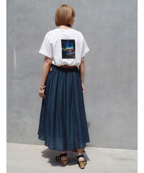 NICOLE white(ニコルホワイト)の「ベルト付きギャザースカート(スカート・レディース・ネイビー/カーキ/オレンジ・FREE)」の14枚目の写真