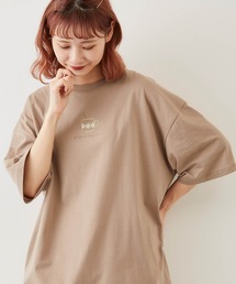 【timecapsule】「レトロなデイジー」ティータイム刺繍半袖ビッグTシャツ