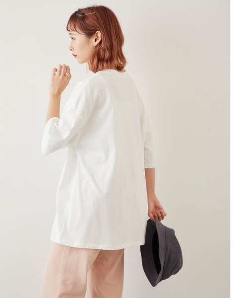 timecapsule（タイムカプセル）の「【timecapsule】「レトロなデイジー」ティータイム刺繍半袖ビッグTシャツ（Tシャツ/カットソー・レディース・ホワイト/ミント/モカ/ライトベージュ・FREE）」の19枚目の写真