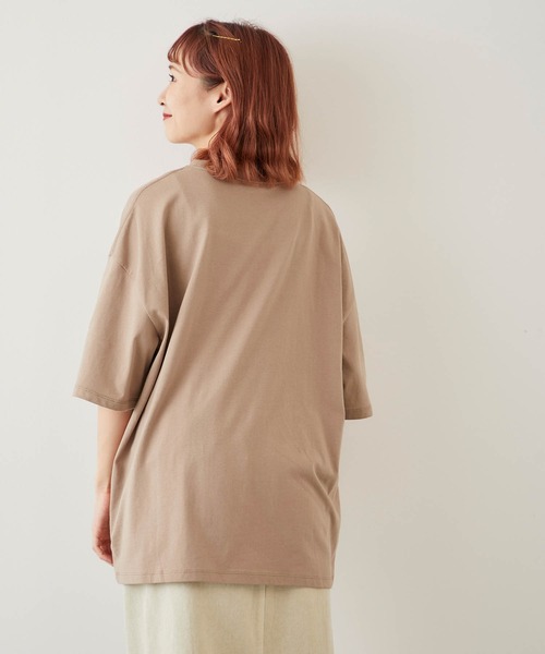 timecapsule（タイムカプセル）の「【timecapsule】「レトロなデイジー」ティータイム刺繍半袖ビッグTシャツ（Tシャツ/カットソー・レディース・ホワイト/ミント/モカ/ライトベージュ・FREE）」の5枚目の写真