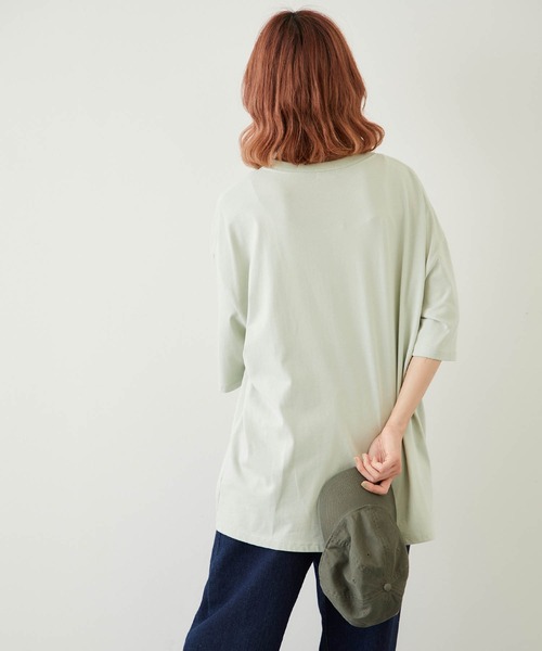 timecapsule（タイムカプセル）の「【timecapsule】「レトロなデイジー」ティータイム刺繍半袖ビッグTシャツ（Tシャツ/カットソー・レディース・ホワイト/ミント/モカ/ライトベージュ・FREE）」の21枚目の写真