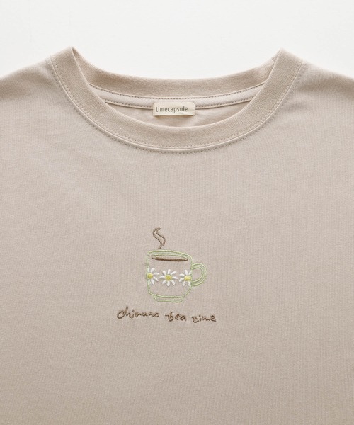 timecapsule（タイムカプセル）の「【timecapsule】「レトロなデイジー」ティータイム刺繍半袖ビッグTシャツ（Tシャツ/カットソー・レディース・ホワイト/ミント/モカ/ライトベージュ・FREE）」の14枚目の写真