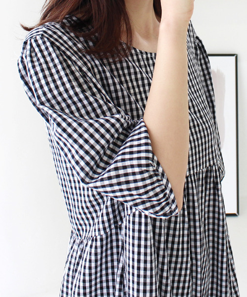 MODE ROBE（モードローブ）の「ギンガムチェックロングワンピース（ワンピース・レディース・チェック・FREE）」の15枚目の写真