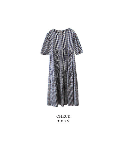 MODE ROBE（モードローブ）の「ギンガムチェックロングワンピース（ワンピース・レディース・チェック・FREE）」の10枚目の写真