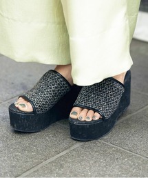 Ameri | MEDI NATURAL MESH WEDGE SANDALS(サンダル)