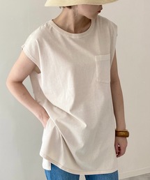 ピグメント加工ビンテージ風ビッグシルエットフレンチスリーブtシャツ