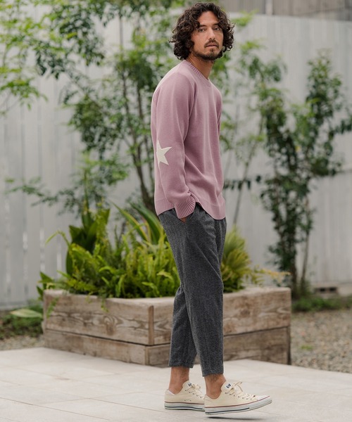 CAMBIO（カンビオ）の「mn2363-肘星C-Nセーター（ニット/セーター・メンズ・カーキ/ダークグレー/ピンク/ブラック/ブルー/イエロー系その他・L/S/M）」の10枚目の写真