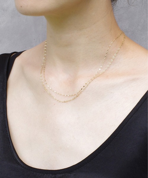 ISOLATION（アイソレーション）の「【ISOLATION / アイソレーション】 K10YG Petal chain Necklace / ペタルチェーンネックレス（ネックレス・レディース・ゴールド・40cm）」の4枚目の写真