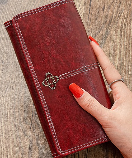 STYLEBLOCK（スタイルブロック）の「レザータッチ長財布（財布・レディース・ワインレッド/ブラック/キャメル/ブルー・FREE）」の4枚目の写真