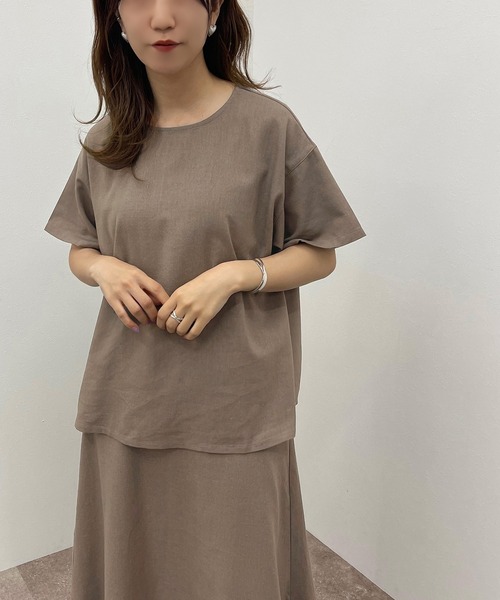 apres jour mignon(アプレジュールミニョン)の「リネン混トップス【ZOZOTOWN限定アイテム】(シャツ/ブラウス・レディース・チャコールグレー/ピンクベージュ・フリー/X-LARGE)」の19枚目の写真