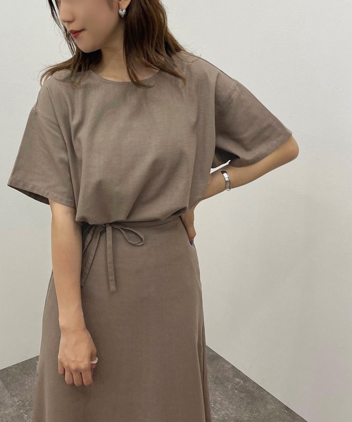 apres jour mignon(アプレジュールミニョン)の「リネン混トップス【ZOZOTOWN限定アイテム】(シャツ/ブラウス・レディース・チャコールグレー/ピンクベージュ・フリー/X-LARGE)」の10枚目の写真