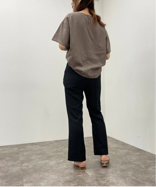 apres jour mignon(アプレジュールミニョン)の「リネン混トップス【ZOZOTOWN限定アイテム】(シャツ/ブラウス・レディース・チャコールグレー/ピンクベージュ・フリー/X-LARGE)」の9枚目の写真