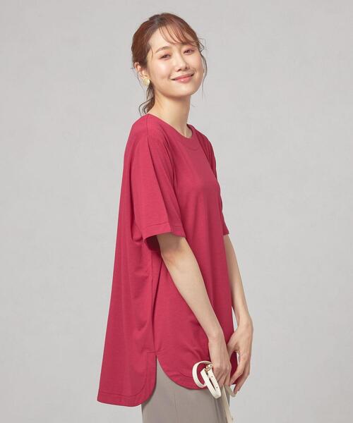 closet story(クローゼットストーリー)の「<closet story> サイドスリット オーバー カットソー(Tシャツ/カットソー・レディース・ホワイト/ピンク/ライム/モカ・FREE)」の1枚目の写真