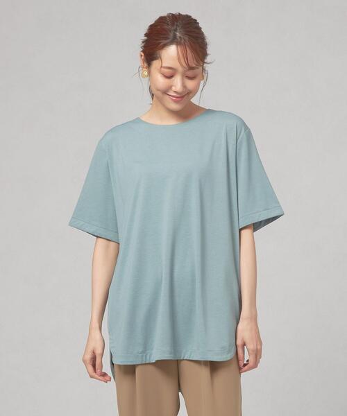 closet story(クローゼットストーリー)の「<closet story> サイドスリット オーバー カットソー(Tシャツ/カットソー・レディース・ホワイト/ピンク/ライム/モカ・FREE)」の4枚目の写真