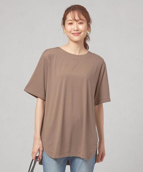 closet story(クローゼットストーリー)の「<closet story> サイドスリット オーバー カットソー(Tシャツ/カットソー・レディース・ホワイト/ピンク/ライム/モカ・FREE)」の3枚目の写真