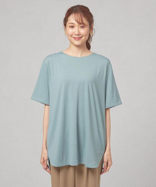 closet story(クローゼットストーリー)の「<closet story> サイドスリット オーバー カットソー(Tシャツ/カットソー・レディース・ホワイト/ピンク/ライム/モカ・FREE)」の5枚目の写真